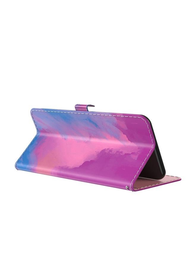 اس-توب جراب هاتف Honor 80 SE بنمط ألوان مائية من الجلد القابل للطي - Image 5