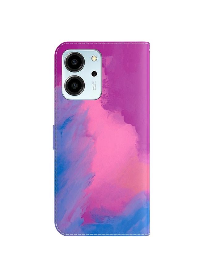 اس-توب جراب هاتف Honor 80 SE بنمط ألوان مائية من الجلد القابل للطي - Image 3