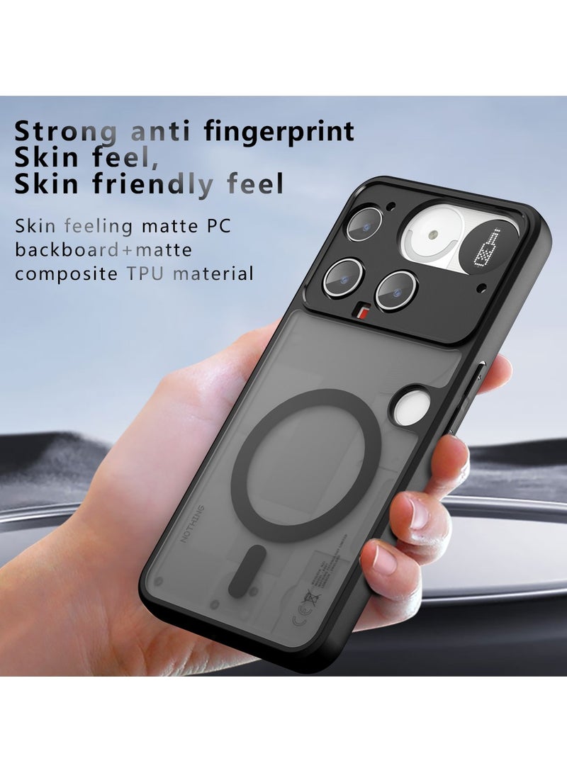 For Nothing Phone 3 Case, Compatible with MagSafe, TPU+PC Shockproof Matte Skin Feel Mobile Phone Magnetic Back Cover, Anti-fingerprint Slim Fit Protective Casing - Image 2