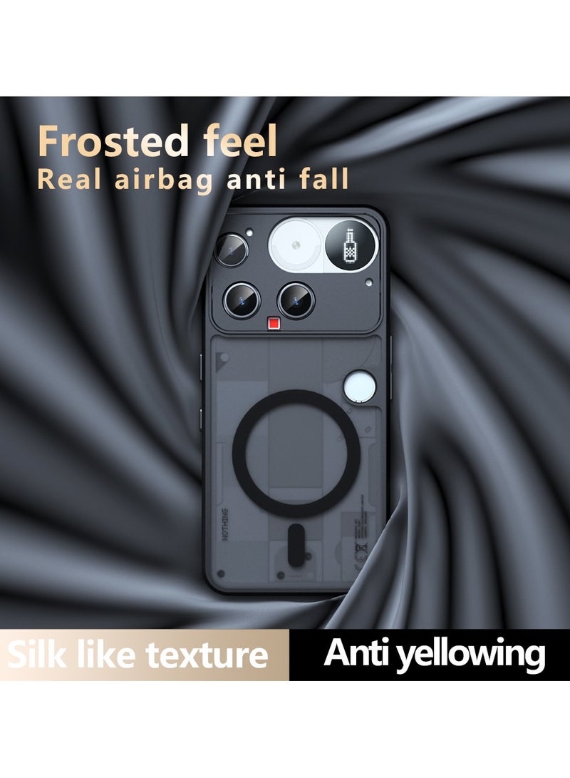For Nothing Phone 3 Case, Compatible with MagSafe, TPU+PC Shockproof Matte Skin Feel Mobile Phone Magnetic Back Cover, Anti-fingerprint Slim Fit Protective Casing - Image 4