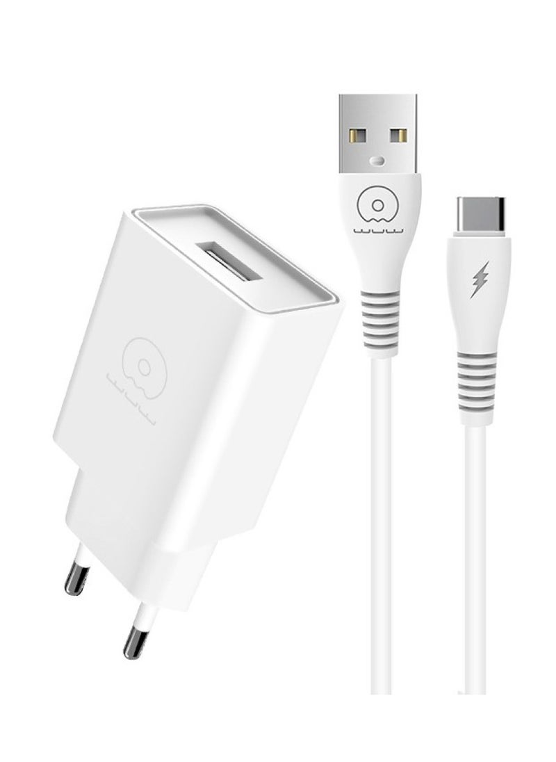 WUW Fast Charging 2.1A Adapter With Type-C Cable Charger  - Image 2