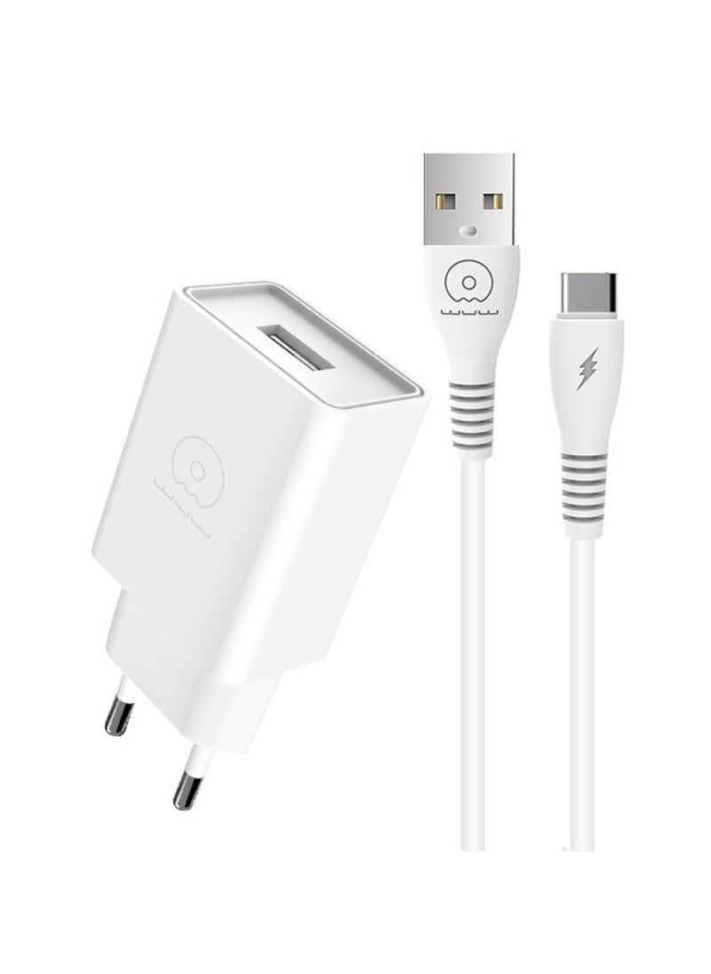 WUW Fast Charging 2.1A Adapter With Type-C Cable Charger  - Image 1