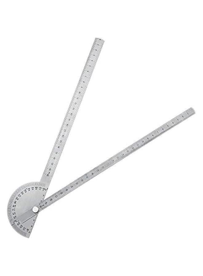 Angle Protractor Angle Finder Ruler Two Arm Stainless Steel Protractor Woodworking Ruler Measure Tool with 0-180 Degrees(30 cm/ 11.8 Inch) - Image 1
