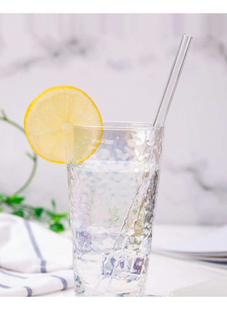 مجموعة 4 قطع من الشفاطات الزجاجية الصغيرة، شفاطات قابلة لإعادة الاستخدام شفافة مستقيمة ومنحنية، تصميم بسيط لعصير وحليب وماء مع فرشاة تنظيف، 2 شفاط مستقيم 200 ملم و2 شفاط منحني 200 ملم، صديقة للبيئة ومتينة - Image 3