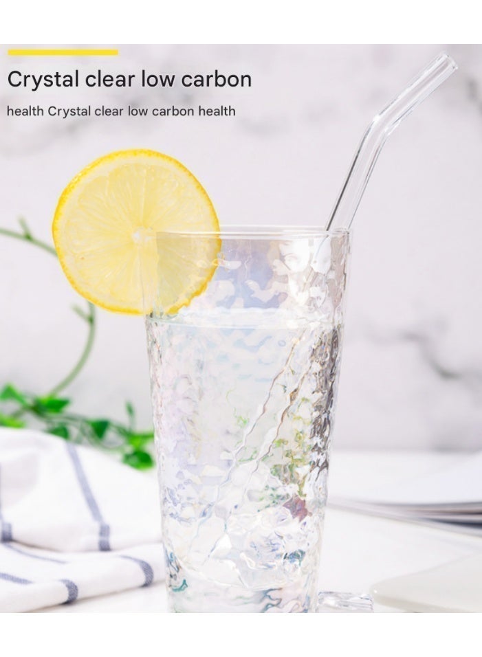4-Piece Small Glass Straw Set, Clear Reusable Straight and Bent Straws, Minimalist Juice Milk Water Drinking Straws with Cleaning Brush, 2 Straight 200mm and 2 Bent 200mm, Eco-Friendly and Durable - Image 2