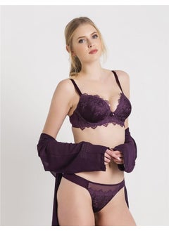 Magic Form 4592 Embroidered Lace Sponge Bra - Plum  - Image 3