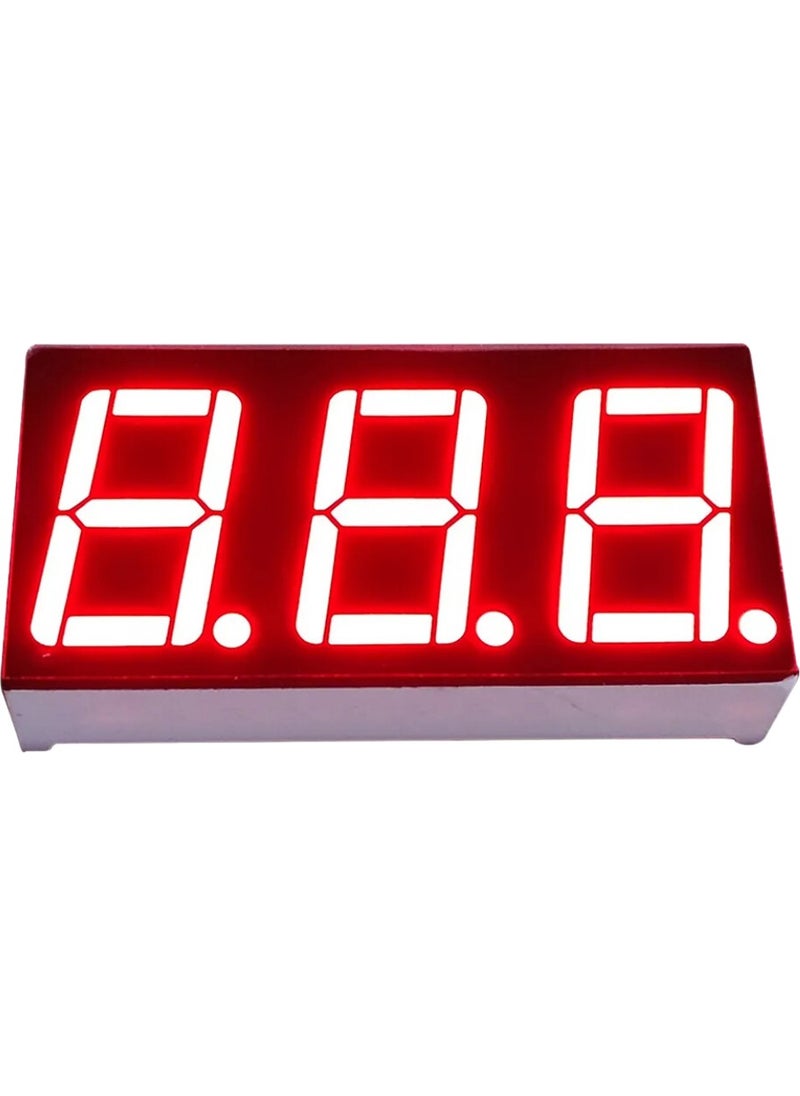 Elektromall 0.36 Inch 3 Digit Red Anode 7 Segment Display - 3 Pieces  - Image 1