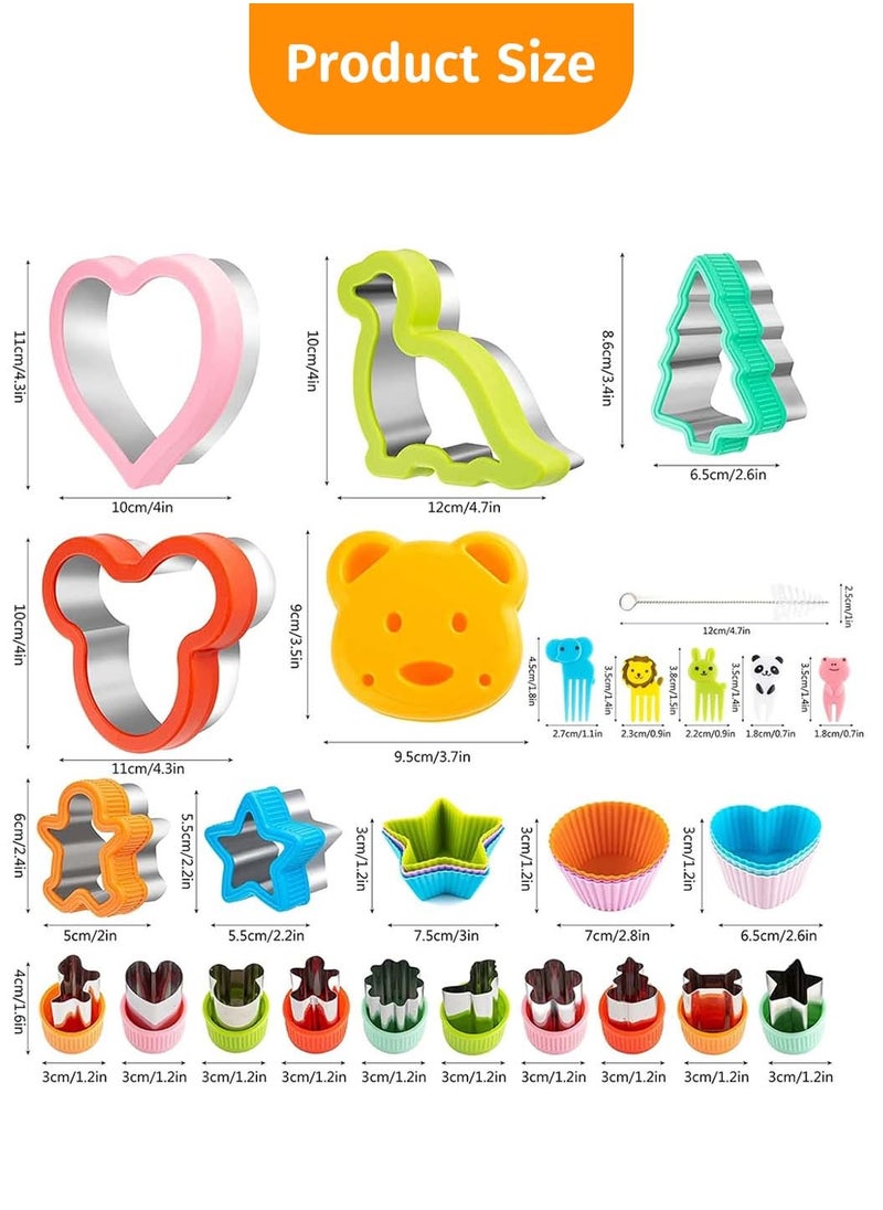 LEOKOR - 42 Pcs Sandwich Cookie Cutters Set,Food Grade Stainless Steel Cutter Set With Different Shapes, DIY Sandwich Mold Cutters Lunch Box Mold for Kids - Image 1
