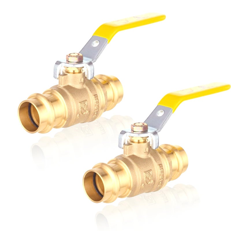 GUOFIS 34Inch Copper Press X Press Ball Valve for Copper TubingBrass Full Port Water Stop Shut Off Ball Valve14 Turn with EPDM OringPack of 2VALVE2432Pack - Image 2