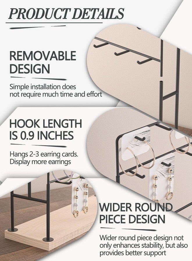 Adugay Earring Holder Organizer,Jewelry Card Vendor Booth Display Stand,Keychain Vendors Event Retail Display Rack,Earring Storage Stand in Market and Stores (Black) - Image 3