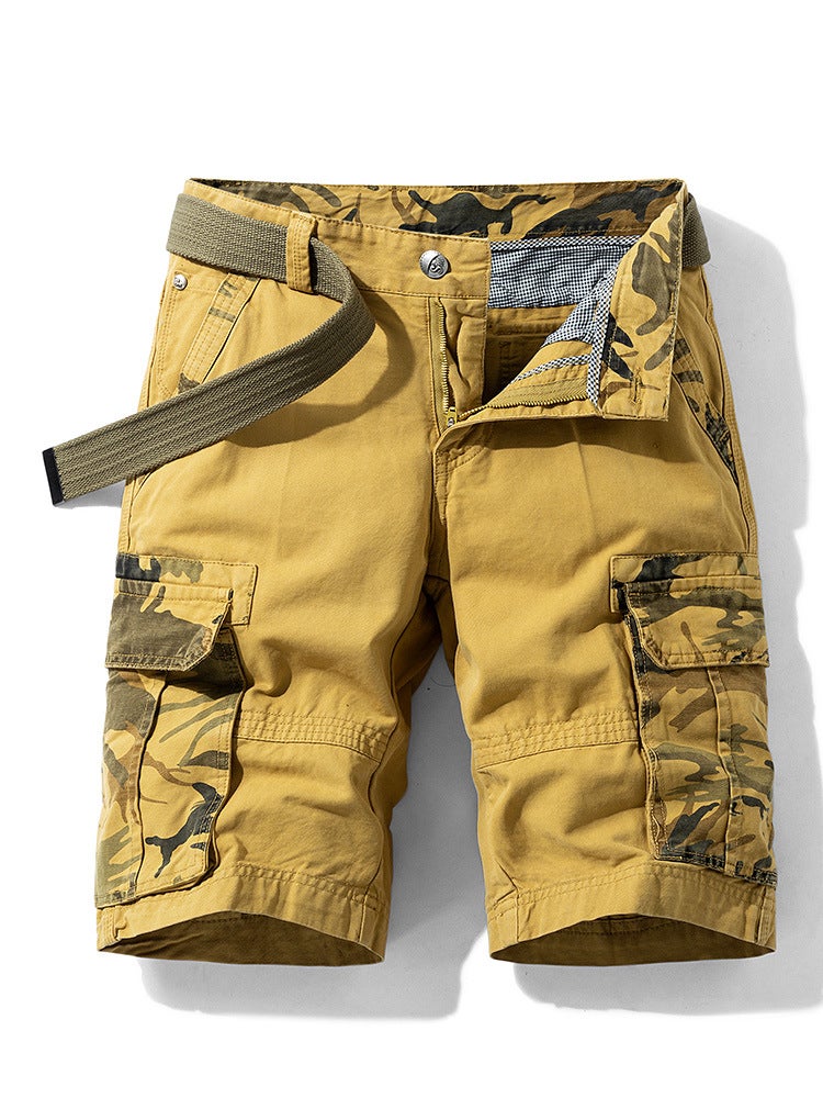 2024 Summer Workwear Casual Shorts for Boys Loose Outer Wear Japanese Style Pure Cotton Casual Mid-Pants Cross-Border Amazon Orange - Image 3