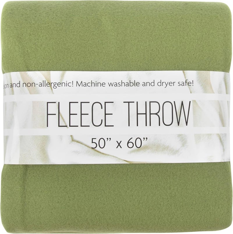 Trailmaker 50x60 Throw Blankets, Ultra Soft Hypoallergenic Fleece Fall Throw Blanket for Livingroom, Couch, Chair, Bed, Fern Green - Image 1