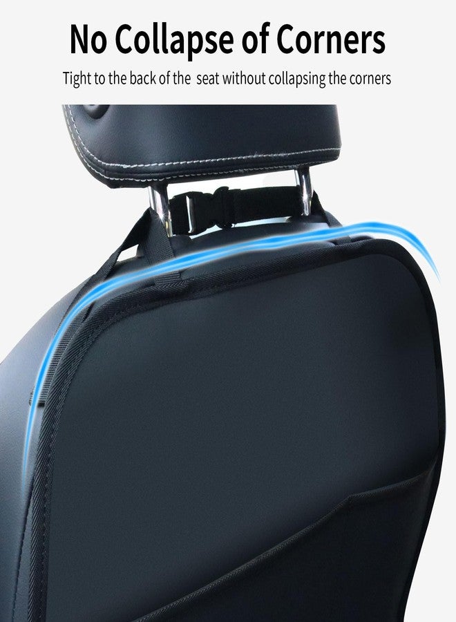 pefirst Kick Mat Back Seat Protector Waterproof Leather Car Seat Back Organizers Cover with 3 Storage Pockets for Kids Pets SUV Sedan Minivan Truck Car Travel Accessories (Black 2-Pack) - Image 5