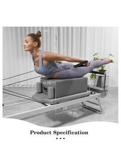 NOAEOU Pilates Box for Reformer，Pilates Reformer Box for Exercises that Improve Range of Motion and Flexibility，Can be Used Independently (Gray)  - Image 4