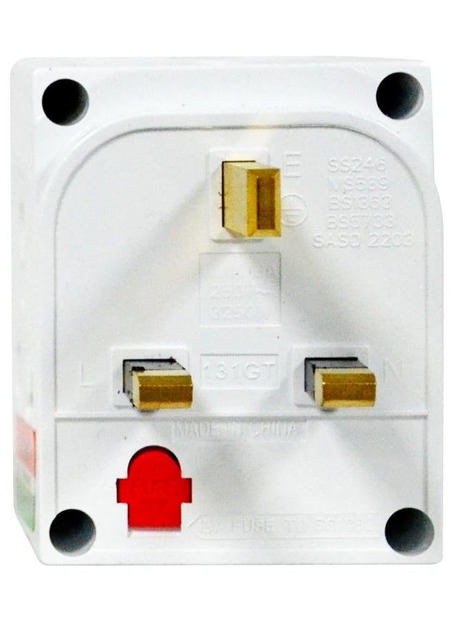 KADRIS - ESMA Approved 3Way British Plug Multi Adapter with Individual Switches, Fused UK Plug Adaptor - Image 1