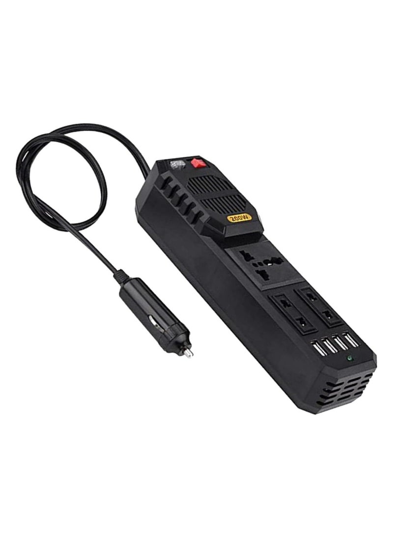 Generic Power Inverter 200W 3 AC Socket  4Power Inverter 200W 4 USB Ports  - Image 1