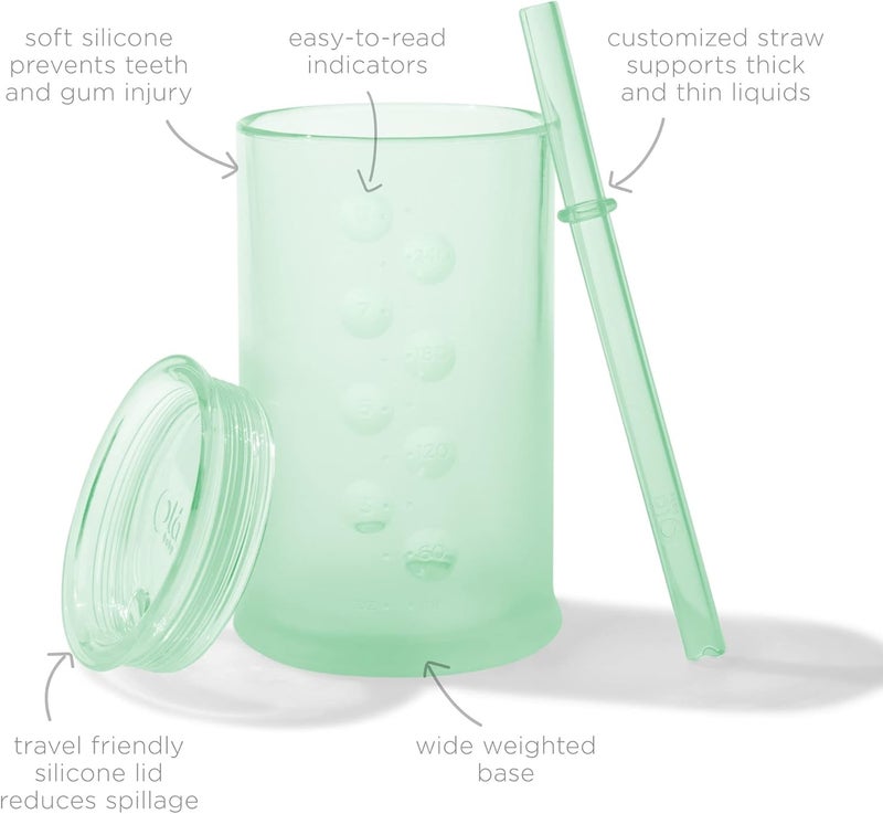 Olababy Clear View Silicone Training Cup with Straw Lid - Image 2