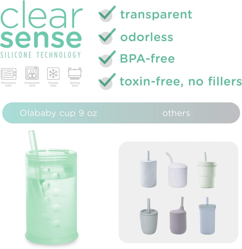Olababy Clear View Silicone Training Cup with Straw Lid - Image 3
