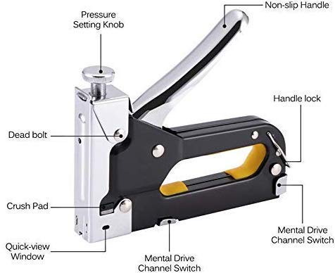 Inditrust Stapler Staple Gun Nailer Tacker (Silver Stapler with 2000 pins) - Image 2