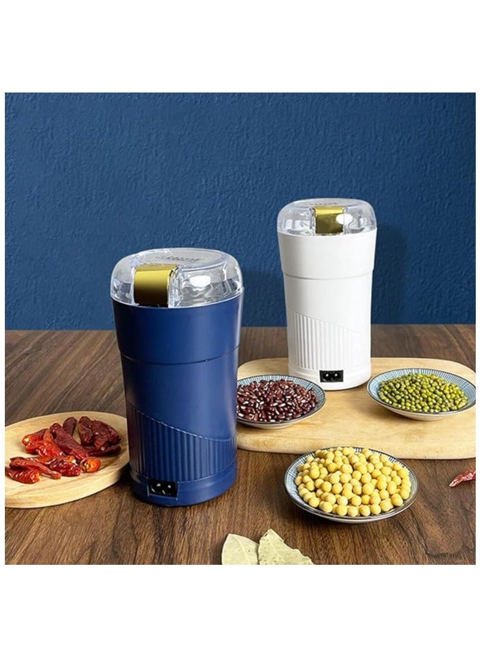 Electric Coffee Grinder Coffee Mill Removable Chamber for Office Cafes home Blender Electric Manual Blue  - Image 4