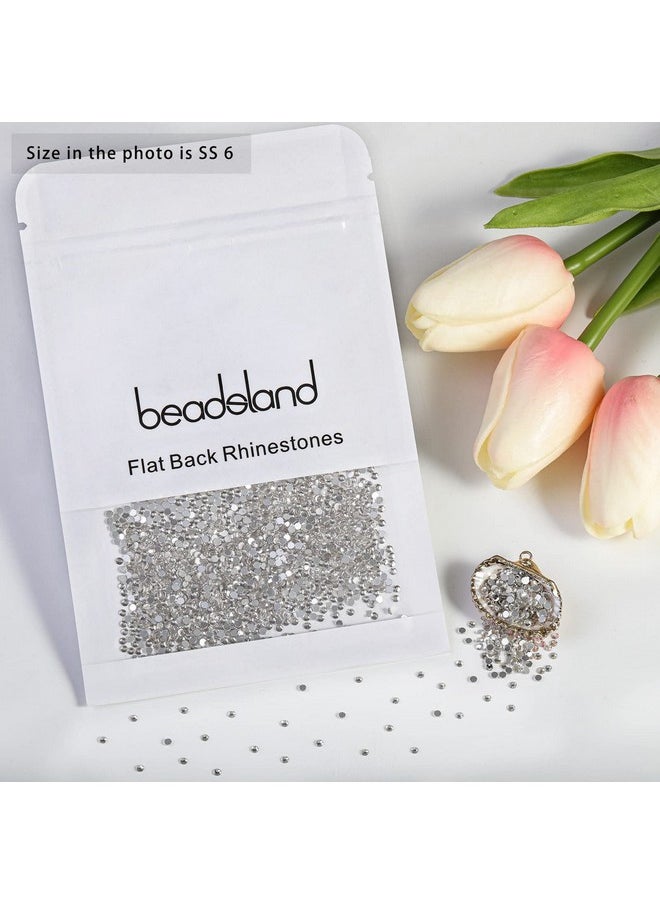 BEADSLAND Flat Back Crystal Rhinestones Round Gems For Nail Art And Craft Glue Fix, Crystal (1.92.0Mm) Ss6/1440Pcs  - Image 4