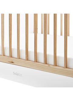 Snuz Nursery Set Kot + Changer Skandi Infant And Baby/Toddler , Includes Cot Bed - Changing Unit , 0M - 4 Years , Cot - H89Cm X W72 X L133Cm/Changing Unit - H96 X W85 X D55Cm. - White And Natural Skandi  - Image 3