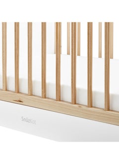 Snuz Nursery Set Kot + Changer Skandi Infant And Baby/Toddler , Includes Cot Bed - Changing Unit , 0M - 4 Years , Cot - H89Cm X W72 X L133Cm/Changing Unit - H96 X W85 X D55Cm. - White And Natural Skandi  - Image 3