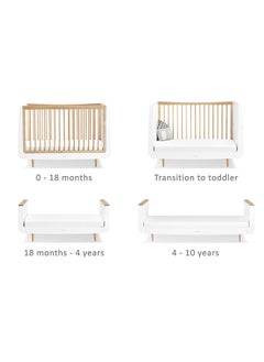 Snuz Nursery Set Kot + Changer Skandi Infant And Baby/Toddler , Includes Cot Bed - Changing Unit , 0M - 4 Years , Cot - H89Cm X W72 X L133Cm/Changing Unit - H96 X W85 X D55Cm. - White And Natural Skandi  - Image 5