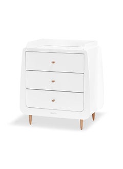 Snuz Nursery Set Kot + Changer Skandi Infant And Baby/Toddler , Includes Cot Bed - Changing Unit , 0M - 4 Years , Cot - H89Cm X W72 X L133Cm/Changing Unit - H96 X W85 X D55Cm. - White And Natural Skandi  - Image 2