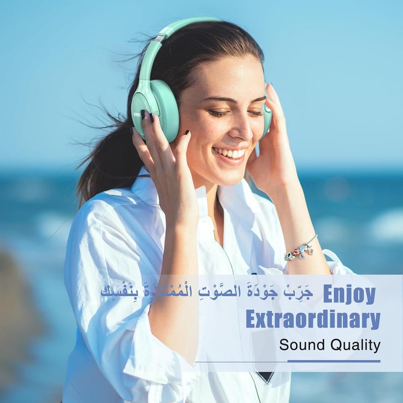 BERIBES Wireless Headphones Over Ear, 65H Playtime and 6 EQ Music Modes Bluetooth Headphones with Microphone, HiFi Stereo Foldable Lightweight Headset, Deep Bass for Home Office Cellphone PC Ect. - Image 5