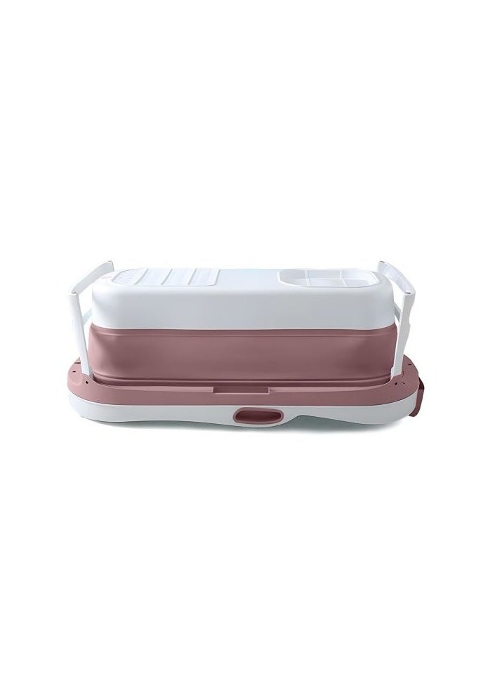 SHEE ONE - Foldable bathtub for adults with convenient features and space-saving design, pink color - Image 1