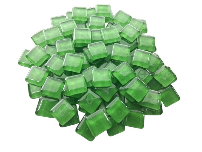 Art Mosaic Art Mosaic Art Craft Tile Set for Wall Art Decorative Glass Mosaic Tiles Square Shape Jade Green 200gms per Packet pcs 8092 pcs  - Image 2