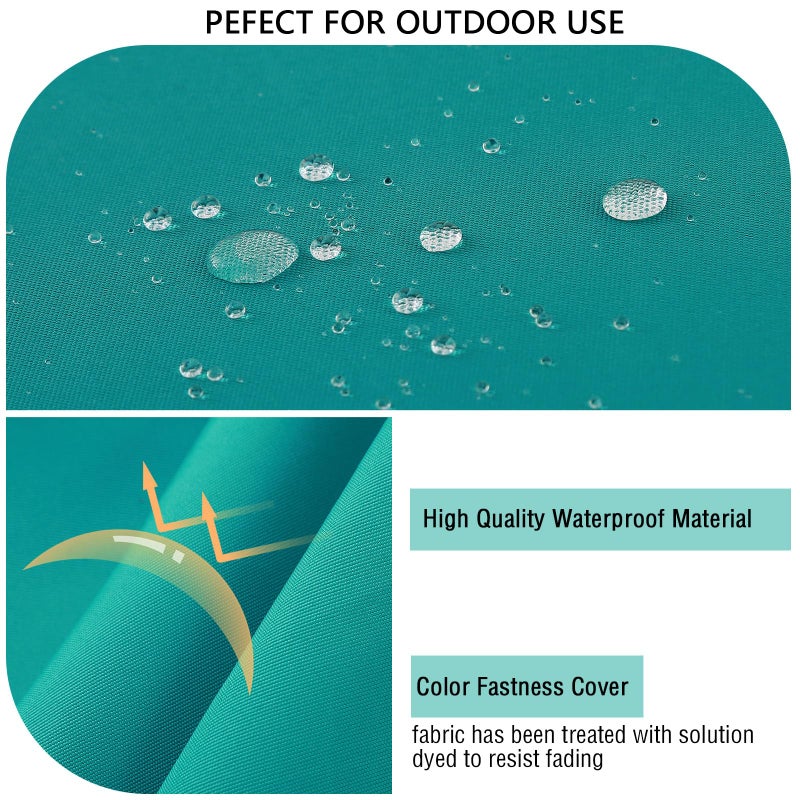 idee-home Outdoor Cushions for Patio Furniture, Outdoor Seat Cushion, Waterproof Hampton Bay Deep Seat Replacement Couch Chair Cushions for Garden Lawn Backyard Deck, 26.5 x 26.5 Peacock Blue - Image 5