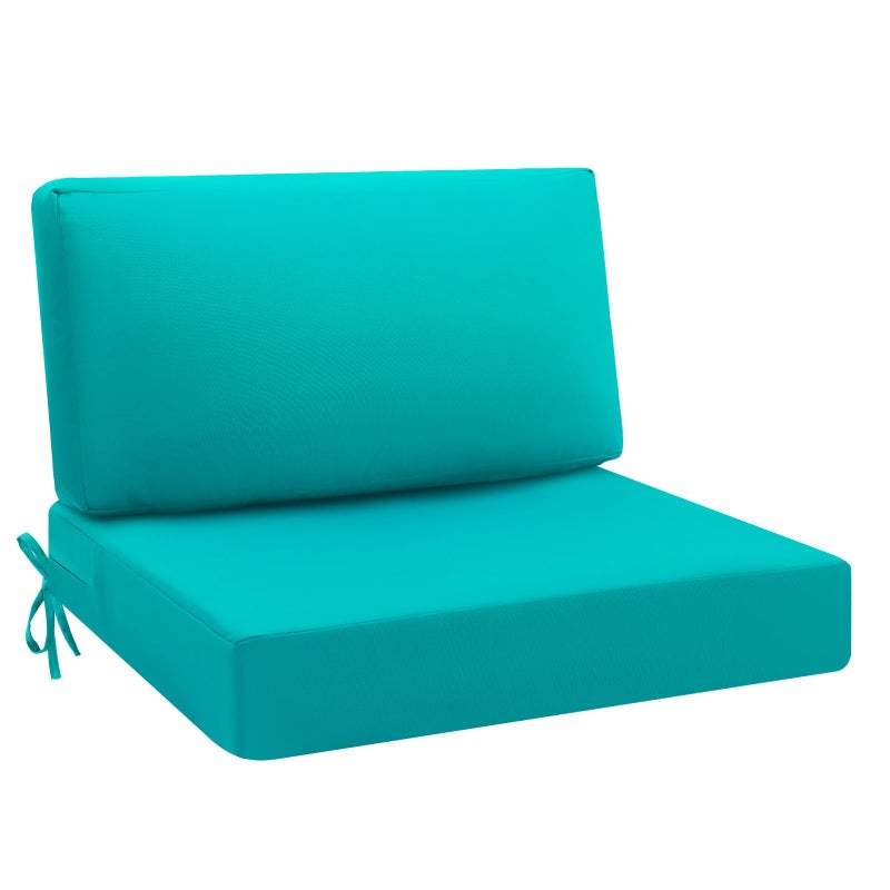 idee-home Outdoor Cushions for Patio Furniture, Outdoor Seat Cushion, Waterproof Hampton Bay Deep Seat Replacement Couch Chair Cushions for Garden Lawn Backyard Deck, 26.5 x 26.5 Peacock Blue - Image 1