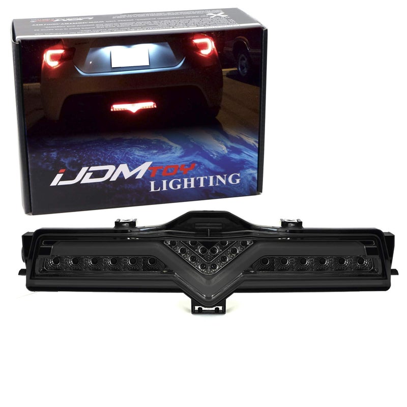 iJDMTOY Dark Smoked Lens Full LED Rear Fog Light Kit (Rear Fog, Tail/Brake, Reverse Features) Compatible With Subaru 2013-21 BRZ, Compatible With 2013-16 Scion FR-S, 2017-21 Toyota 86 - Image 1