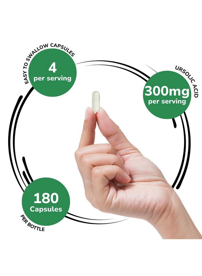 Genex Formulas Ursolic Acid 300mg (180 Capsules) Ursolic Acid Sourced from Rosemary Extract - Non-GMO, Gluten Free, Vegetarian - Image 3