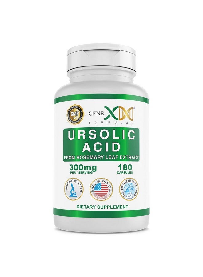 Genex Formulas Ursolic Acid 300mg (180 Capsules) Ursolic Acid Sourced from Rosemary Extract - Non-GMO, Gluten Free, Vegetarian - Image 1