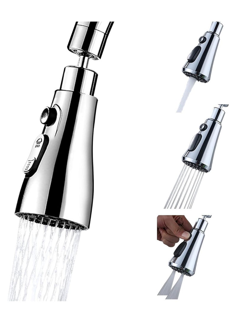 KASTWAVE 360°Swivel Faucet Tap Aerator,with 3 Water Outlet Modes,Water Saving Splash-Proof Kitchen Bathroom Head Sink Spout,Apply to 22-24mm Tap Spray Head (Sliver) - Image 1