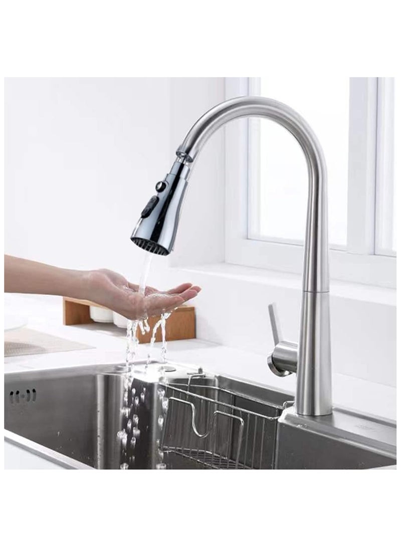 KASTWAVE 360°Swivel Faucet Tap Aerator,with 3 Water Outlet Modes,Water Saving Splash-Proof Kitchen Bathroom Head Sink Spout,Apply to 22-24mm Tap Spray Head (Sliver) - Image 2