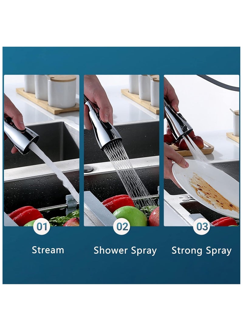 KASTWAVE 360°Swivel Faucet Tap Aerator,with 3 Water Outlet Modes,Water Saving Splash-Proof Kitchen Bathroom Head Sink Spout,Apply to 22-24mm Tap Spray Head (Sliver) - Image 5