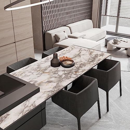 Decoroom 17.71"x118" Marble Contact Paper for Countertops, Glossy Peel and Stick Countertops, Granite Marble Wallpaper for Kitchen and Bathroom Cabinets Vinyl Film Self Adhesive Removable - Image 4