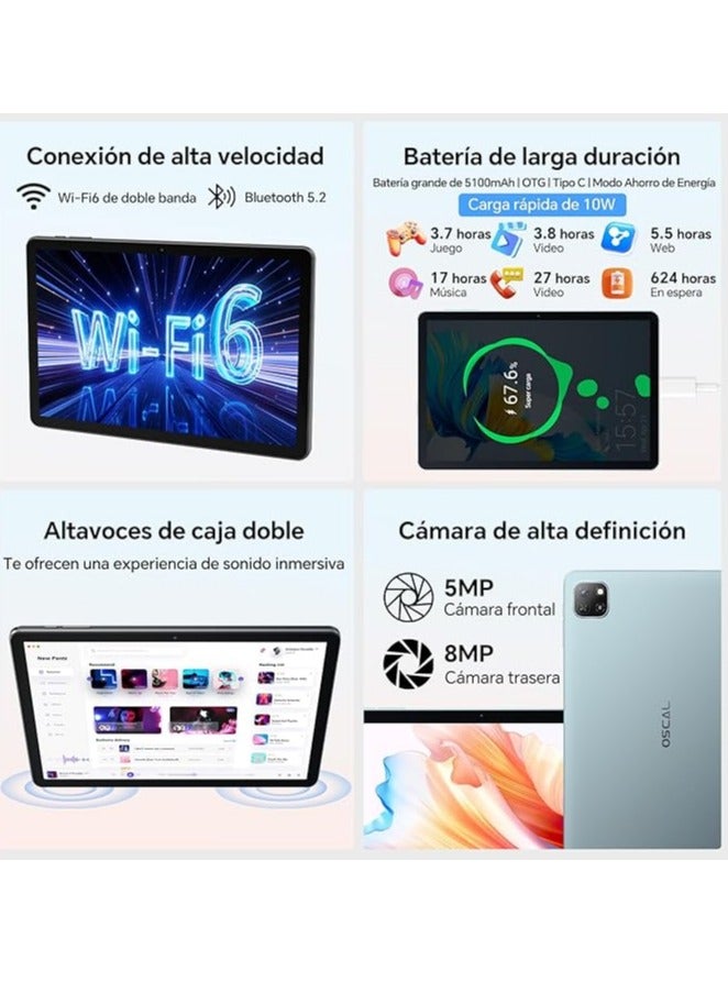 OSCAL Pad 50 WiFi Tablet 10inch 6GB RAM+64GB ROM, 2TB TF WiFi Tablet, 5100mAh Meteorite Grey - Image 5