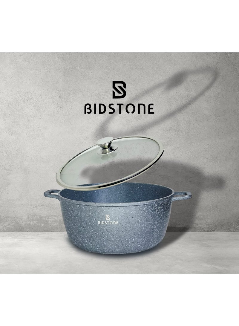 Bidstone طقم أواني الطهي غير اللاصقة من 6 قطع - أواني طهي متميزة بحواف من الفولاذ المقاوم للصدأ، أواني آمنة للاستخدام في الفرن | تشمل أواني الحساء 32 سم (9 ل)، 36 سم (13.2 ل)، و40 سم (19 ل) مع أغطية - Image 3