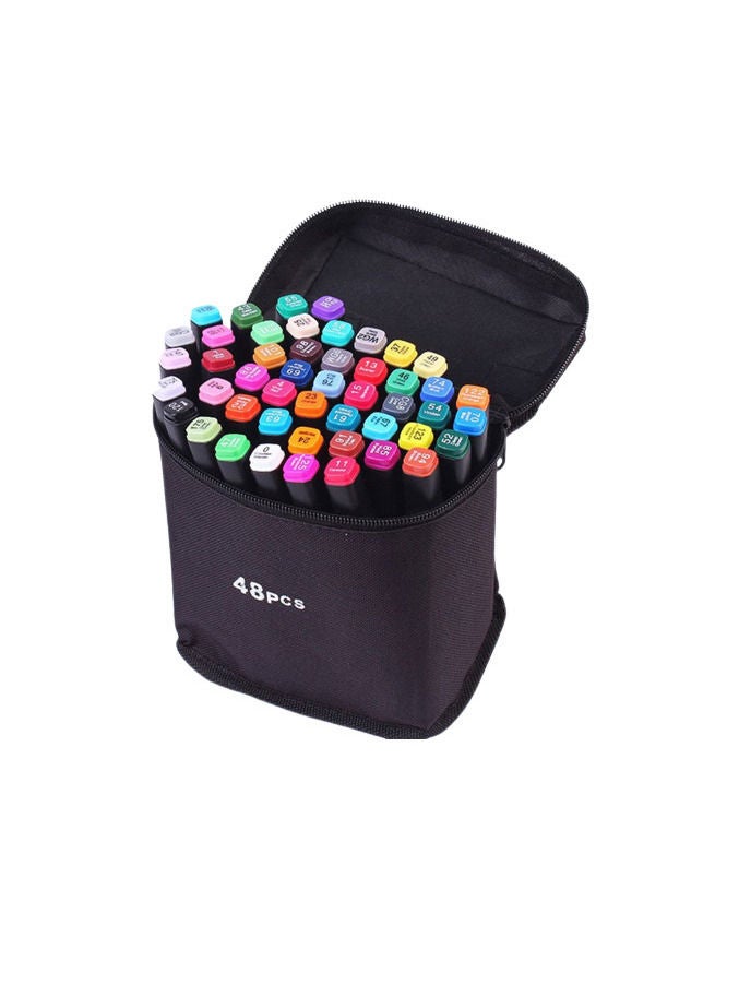 Generic Art Coloring Dual Head Marker Pen Set With Bag 48 Colors  - Image 1