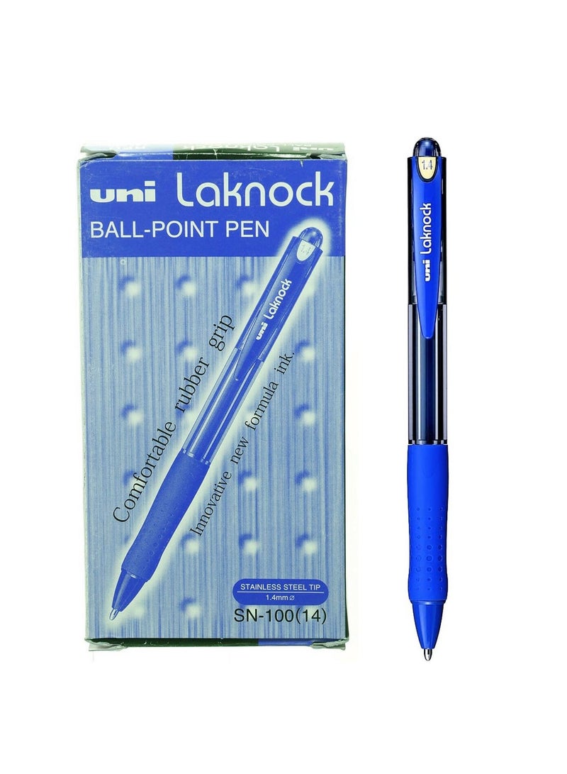 Uniball 12-Piece Laknock Ballpoint Pen 1.4mm Tip Blue Ink - Image 1