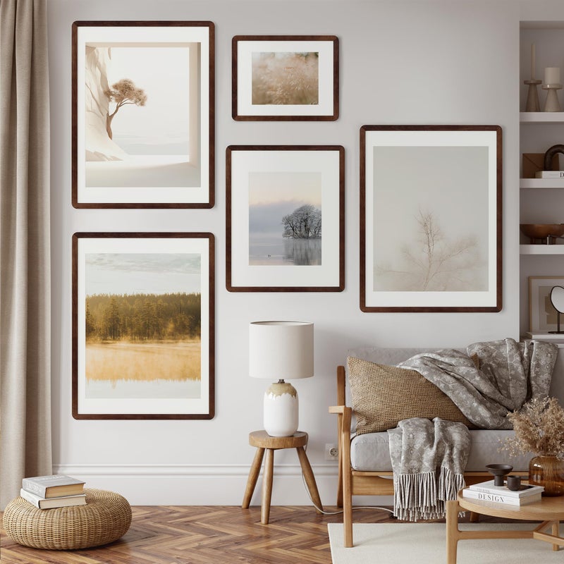 FLYJOE 16 x 20 Picture Frame - Solid Walnut Wood 16''x20'' Poster Frame, 16 x 20 Picture Frame With Mat For 11x14, Tempered Glass and Hanging Hardware Included, 20 x 16 Frame Wood, Natural Walnut - Image 2