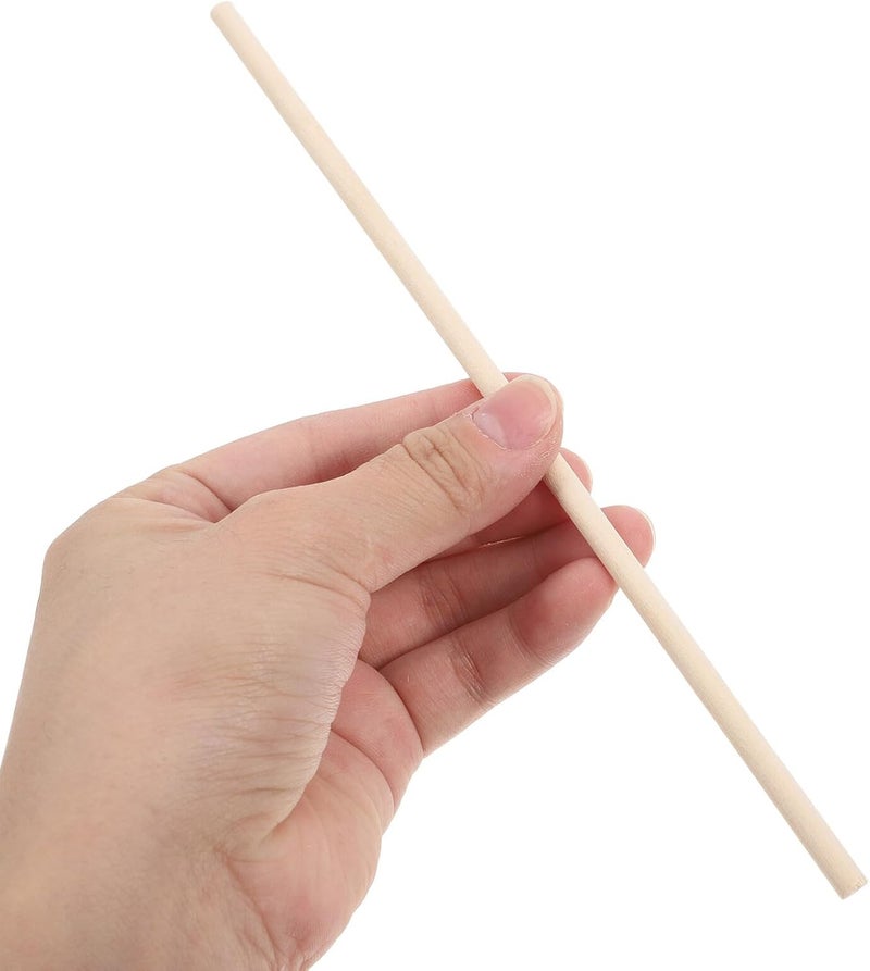 150pcs Natural Wood Dowel Rods for DIY Crafting, Unfinished Round Wooden Sticks 300x5mm, Wooden Craft Sticks for Art Projects and Home Decoration - Image 4