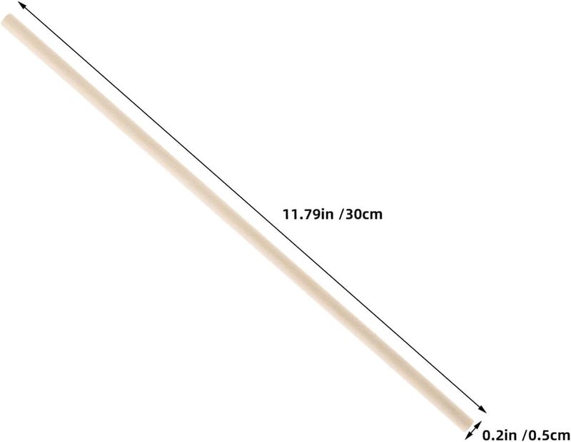 150pcs Natural Wood Dowel Rods for DIY Crafting, Unfinished Round Wooden Sticks 300x5mm, Wooden Craft Sticks for Art Projects and Home Decoration - Image 2