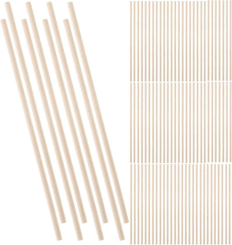 150pcs Natural Wood Dowel Rods for DIY Crafting, Unfinished Round Wooden Sticks 300x5mm, Wooden Craft Sticks for Art Projects and Home Decoration - Image 1