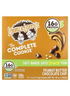 Lenny & Larry's Lenny & Larry's, The Complete Cookie®, Peanut Butter Chocolate Chip, 12 Cookies, 4 oz (113 g) Each  - Image 1
